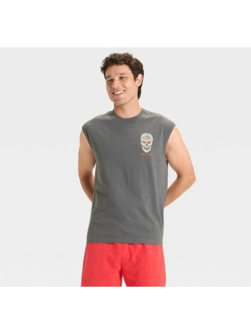 Men's Stone Cold Graphic Muscle Tank Shirt - Original Use Gray M